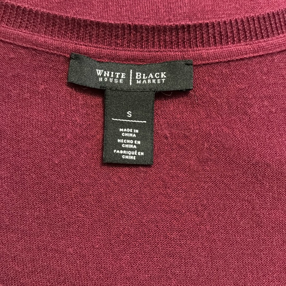 WHBM long sleeve lightweight tunic sweater in maroon - Picture 6 of 7